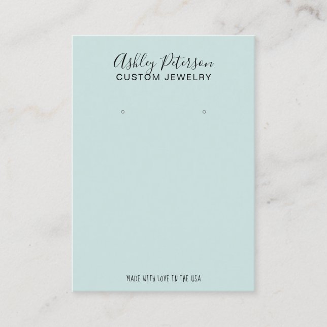 Elegantes, blaues Ohrring-Display Visitenkarte (Vorderseite)