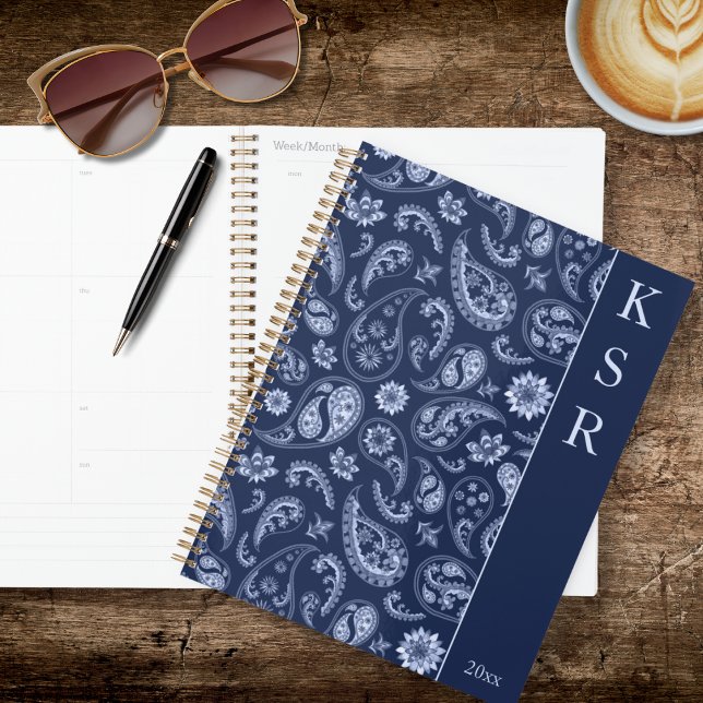 Elegantes blaues Paisleymuster Planer (Von Creator hochgeladen)