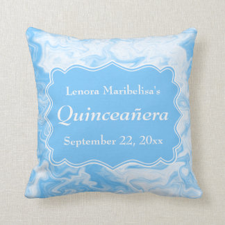 Elegantes blaues Pastellquinceanera Kissen