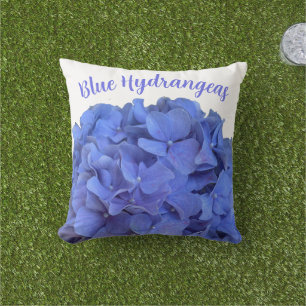 Elegantes Blaues Perwinkle Elegantes Hydrangeas Kissen