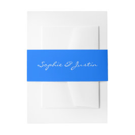 Elegantes blaues Schrift-Hochzeitsband Einladungsbanderole