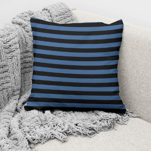 Elegantes blaues Streifen-Muster Kissen