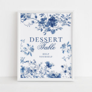 Elegantes blaues Toile-Chinoiserie-Schild für den Poster