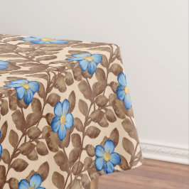 Elegantes blaues und beiges Blumendesign Tischdecke