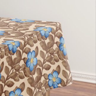 Elegantes blaues und beiges Blumendesign Tischdecke