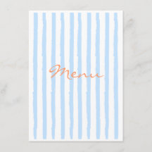 Elegantes blaues und oranges Menü