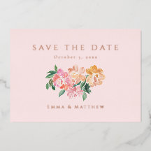 Elegantes blaues Wasser Botanisch Save the Date