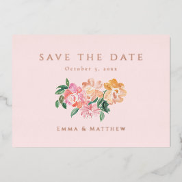 Elegantes blaues Wasser Botanisch Save the Date Folieneinladung