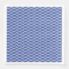 Elegantes, blaues, weißes Ozeanwellenmuster Serviette