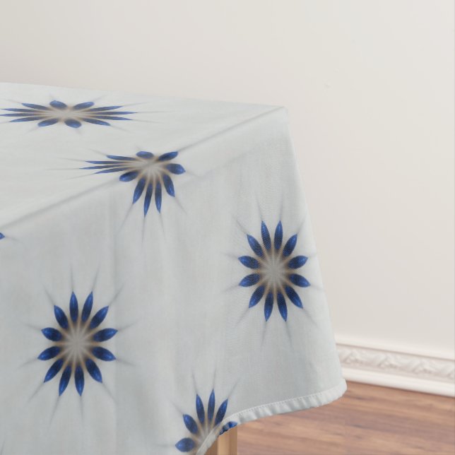 Elegantes blaugraues Kaleidoskop-Blume-Muster Tischdecke (Beispiel)