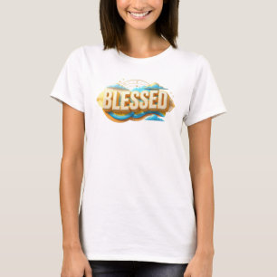 Elegantes BLESSED Kreativ-Print T-Shirt