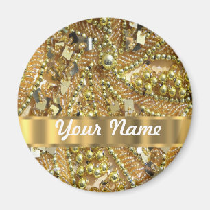 Elegantes bling Gold Magnet