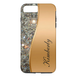 Elegantes Bling-Monogramm iPhone 7 Plus Hülle