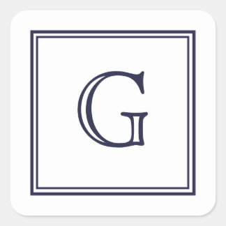 Elegantes Blockmonogramm mit Aufklebern für den Ra Quadratischer Aufkleber