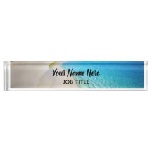 Elegantes Blue Beach Signature Desk Name Plate