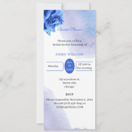 Elegantes Blue Blume Custom Brautparty Einladung