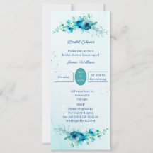 Elegantes Blue Blume Personalisiertes Brautparty