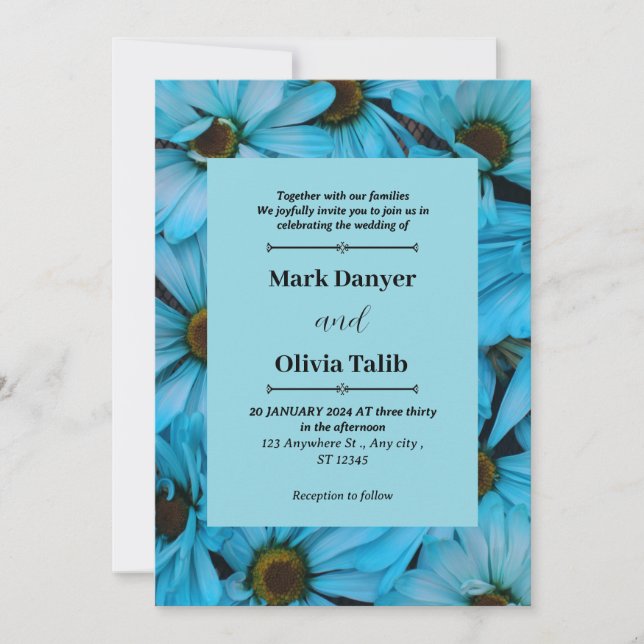 Elegantes Blue Board-Einladungs-Template Einladung (Vorderseite)