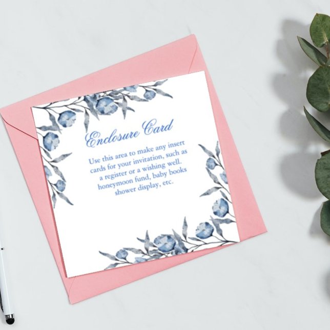 Elegantes Blue Brautparty oder Babydusche Begleitkarte (Von Creator hochgeladen)