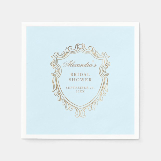 Elegantes Blue Brautparty Party Serviette (Vorderseite)