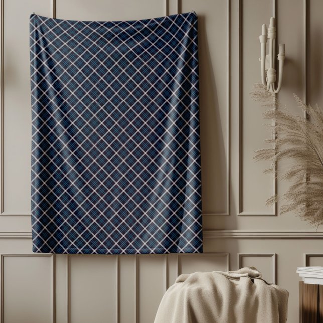 Elegantes Blue Checkered Blanket für Wohngestaltun Fleecedecke (Elegant Blue Checkered Blanket for Home Decor)