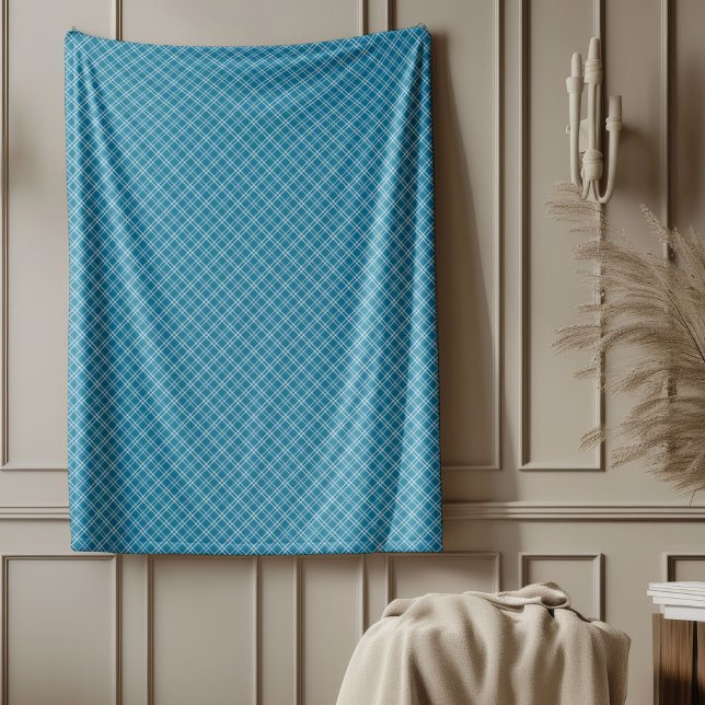 Elegantes Blue Checkered Blanket für Wohngestaltun Fleecedecke (Elegant Blue Checkered Blanket for Home Decor)