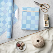 Elegantes Blue Checkered Wrapping Paper