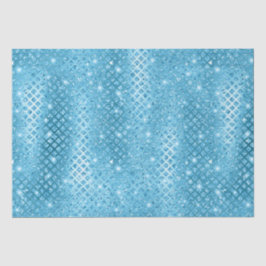 Elegantes Blue Diamonds Metallic Glitzer Pattern Seidenpapier