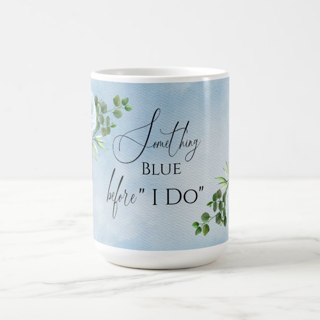 Elegantes Blue Floral Brautparty Kaffeetasse (Mittel)