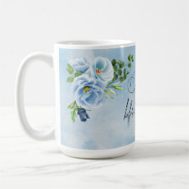 Elegantes Blue Floral Brautparty Kaffeetasse