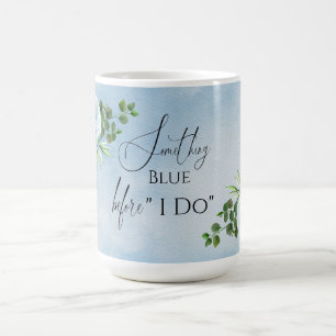 Elegantes Blue Floral Brautparty Kaffeetasse