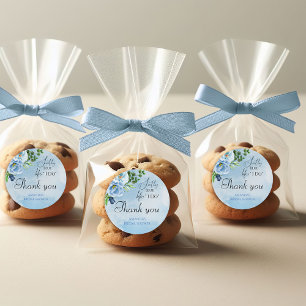 Elegantes Blue Floral Brautparty Runder Aufkleber