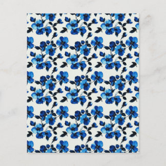 Elegantes Blue Floral Scrapbook & Junk Journal Pap