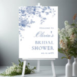Elegantes Blue French Garden WELCOME Brautparty Poster<br><div class="desc">Elegantes Blue French Garden WELCOME Brautparty Poster.</div>