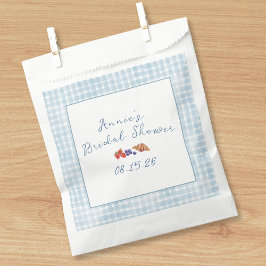 Elegantes Blue Gingham Summer Brunch Brautparty Geschenktütchen