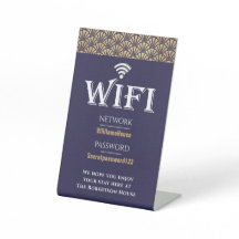 Elegantes Blue Gold Wifi Password Network