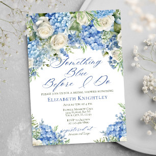 Elegantes Blue Hydrangea Brautparty Einladung