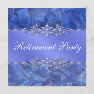 Elegantes Blue Hydrangea Womans Retirement Party Einladung