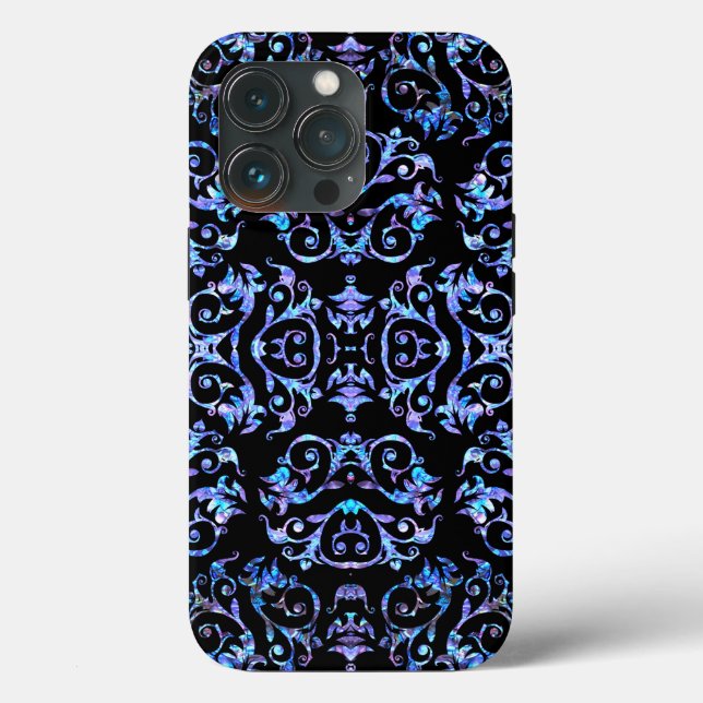 Elegantes Blue & Lila Pearl Pattern Case-Mate iPhone Hülle (Rückseite)
