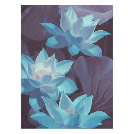 Elegantes Blue Lotus Akryllisches Kunstwerk | Tischdecke