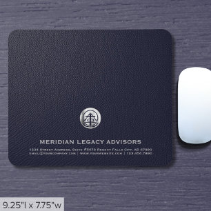 Elegantes Blue Luxury Silver Logo Mousepad