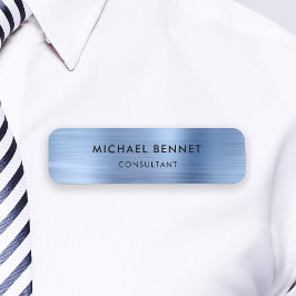 Elegantes Blue Metallic Beruflich Business Namensschild