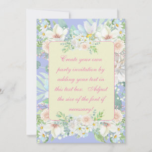Elegantes Blue Pastel Floral Garden Party Einladung