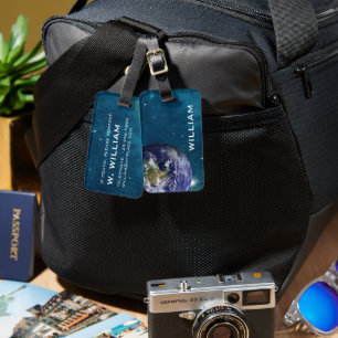 Elegantes Blue Planet Earth Space Solar System Gepäckanhänger