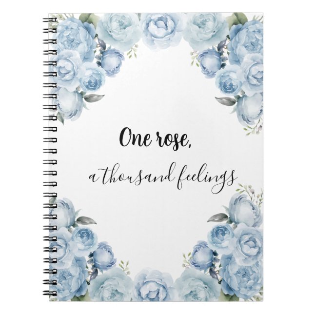 Elegantes Blue Rose Notebook Notizblock (Vorderseite)