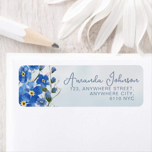 Elegantes Blue Script Botanical Watercolor (Insitu)