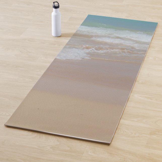 Elegantes Blue Sea Water Waves Sand Template Trend Yogamatte (Beispiel)