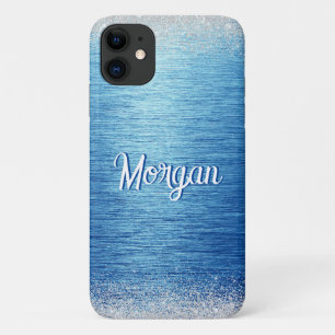 Elegantes Blue Silver Modernes Personalisiert Case-Mate iPhone Hülle