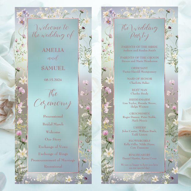 Elegantes Blue Watercolor Floral Flat Program Programm (Von Creator hochgeladen)