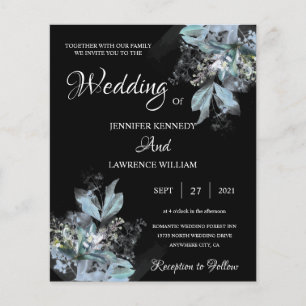 Elegantes Blue Watercolor Floral Foto Hochzeit Sch